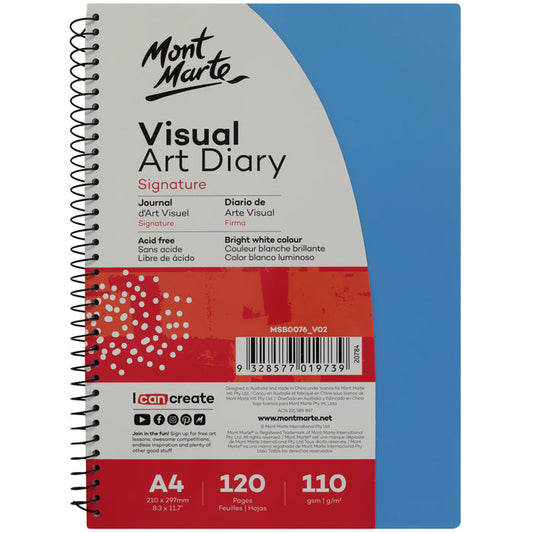 Visual Art Diary Signature A4 120 Pages 110gsm - Blue