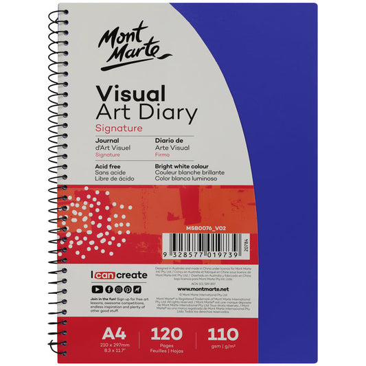 Visual Art Diary Signature A4 120 Pages 110gsm - Purple