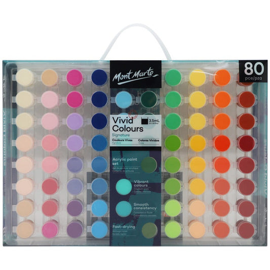 Vivid Colours Acrylic Paint Set Signature 80pc x 3.5ml