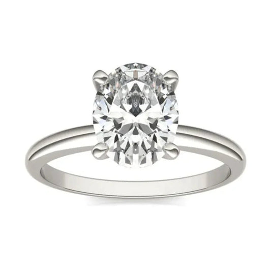 VossAgin - Oval Lab Grown Diamond Solitaire Engagement Ring - 8.5