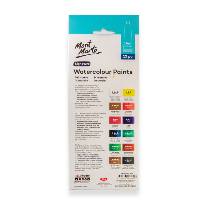 Watercolour Paint Set Signature 12pc x 12ml