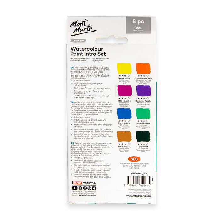 Watercolour Paints Premium Intro Set 8pc x 8ml