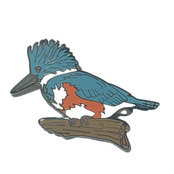 Wildlife Pin - Belted Kingfisher