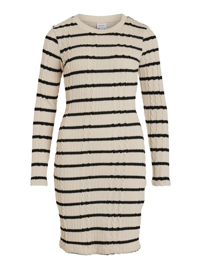 WILLOW SHORT KNIT DRESS (BIRCH/BLACK)