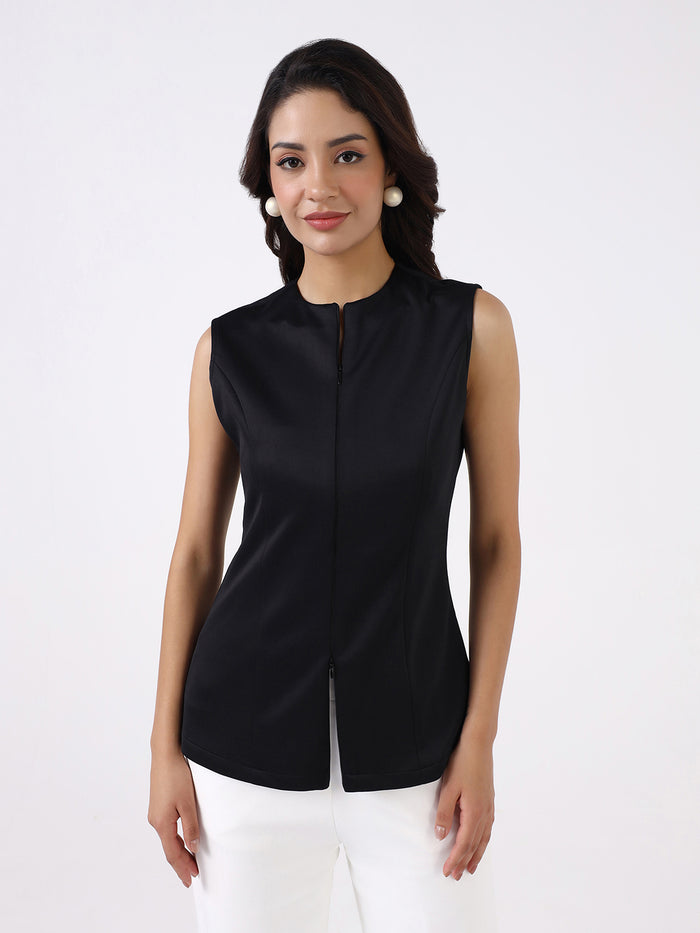 Women Black Sleeveless Top