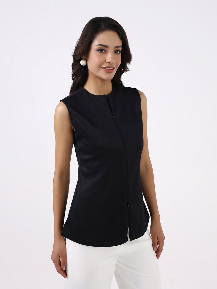 Women Black Sleeveless Top