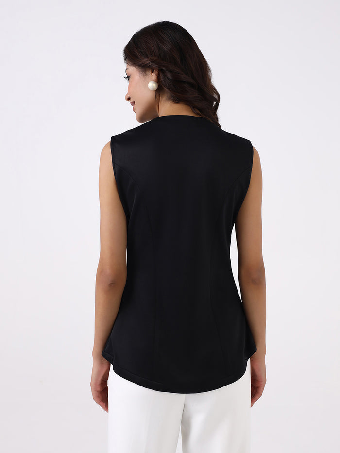 Women Black Sleeveless Top