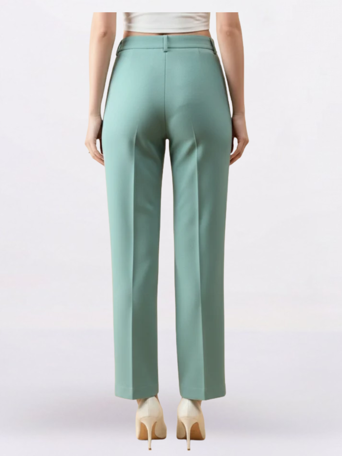 Women Green Mid-Rise Trouser