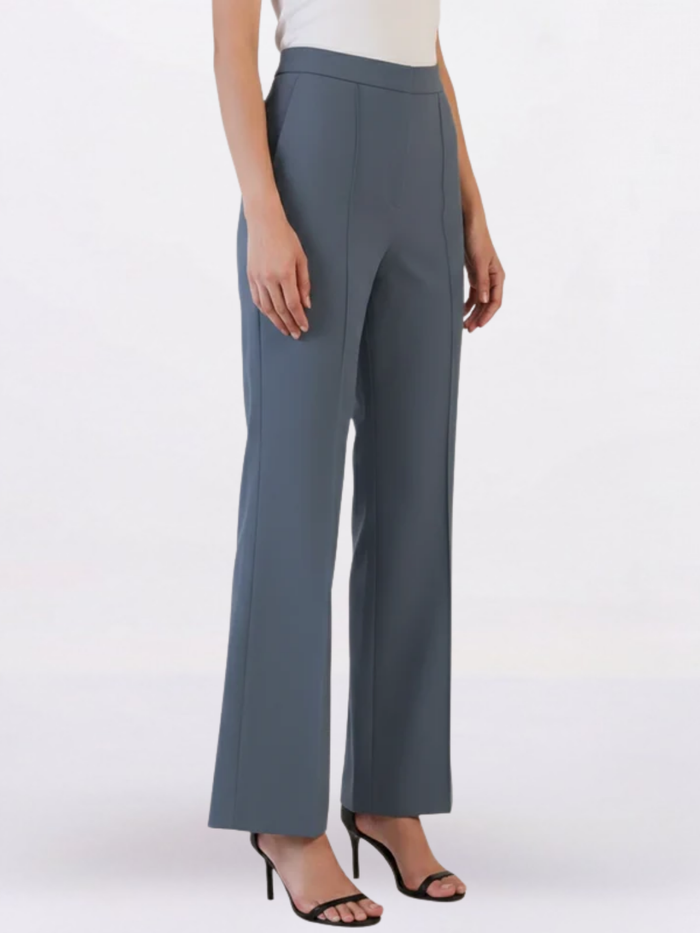 Women Grey Flared Mid-Rise Bootcut Trousers