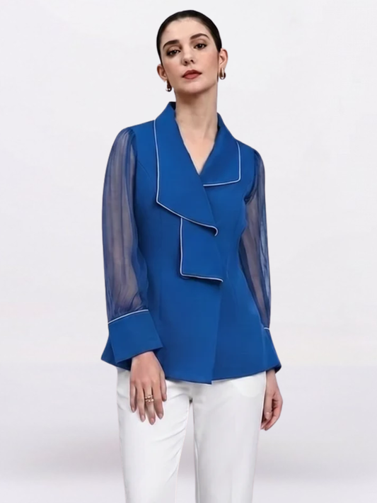 Women Ink Blue Structured Top