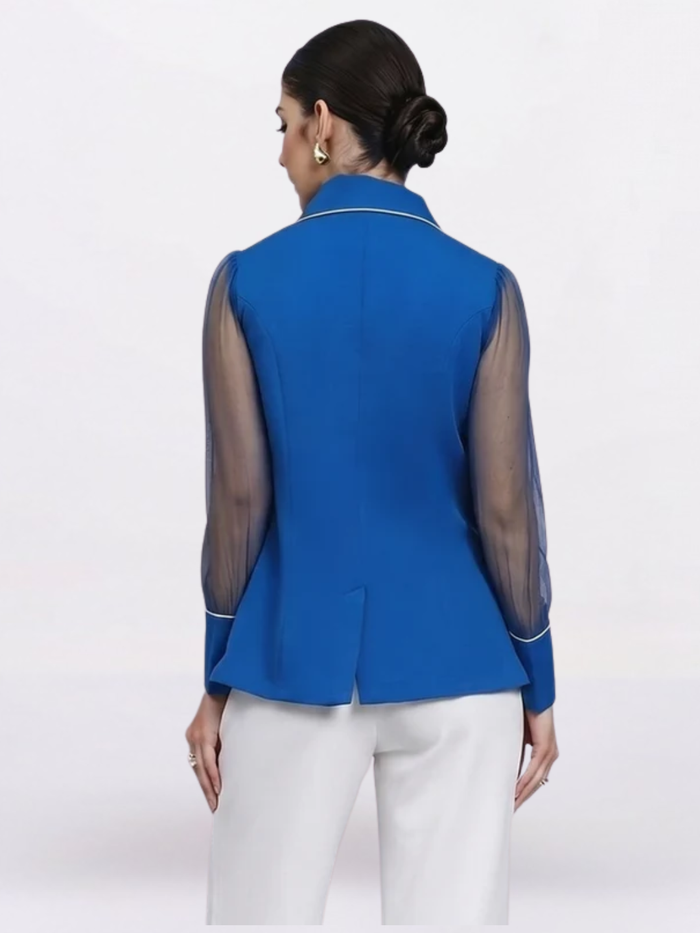 Women Ink Blue Structured Top
