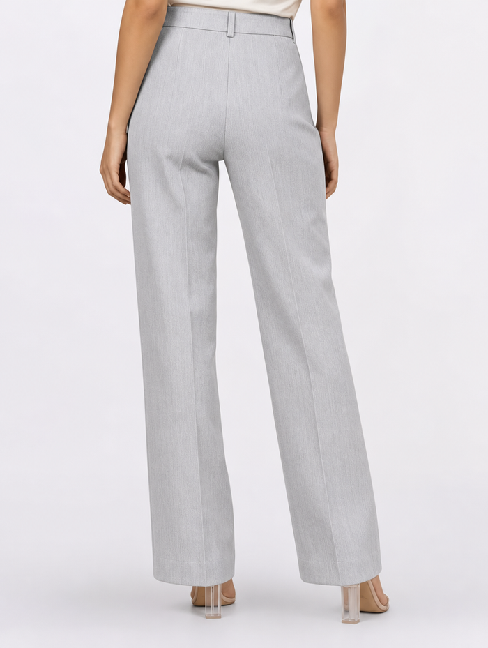 Women Light Grey Stretch Mid Rise Trouser