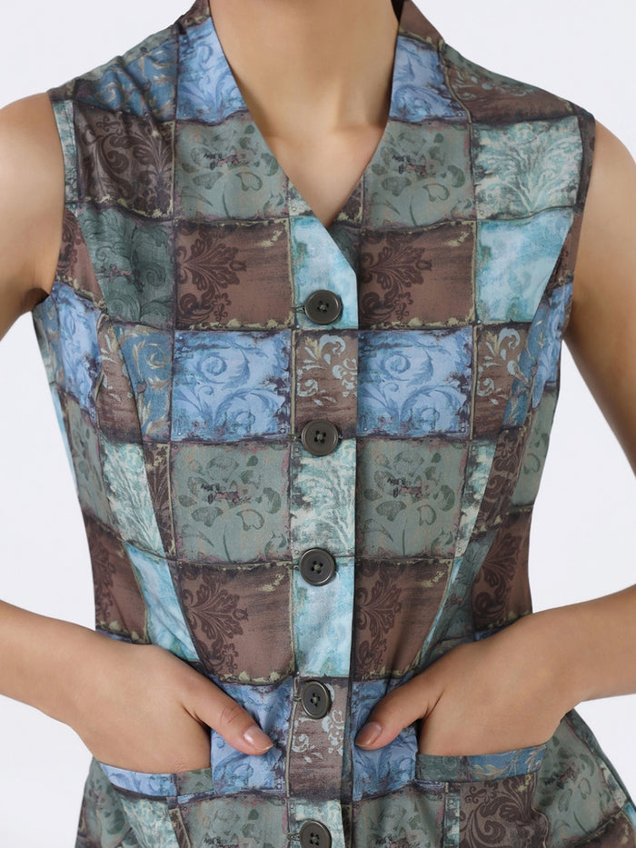 Women Multicolor Printed Straight Top