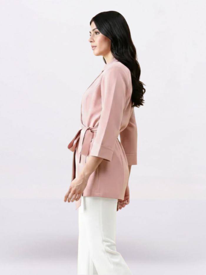 Women Pink Single-Breasted Blazer