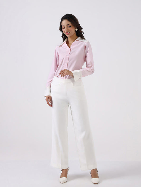 Women Pink Tailored Shirt