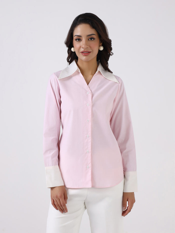 Women Pink Tailored Shirt
