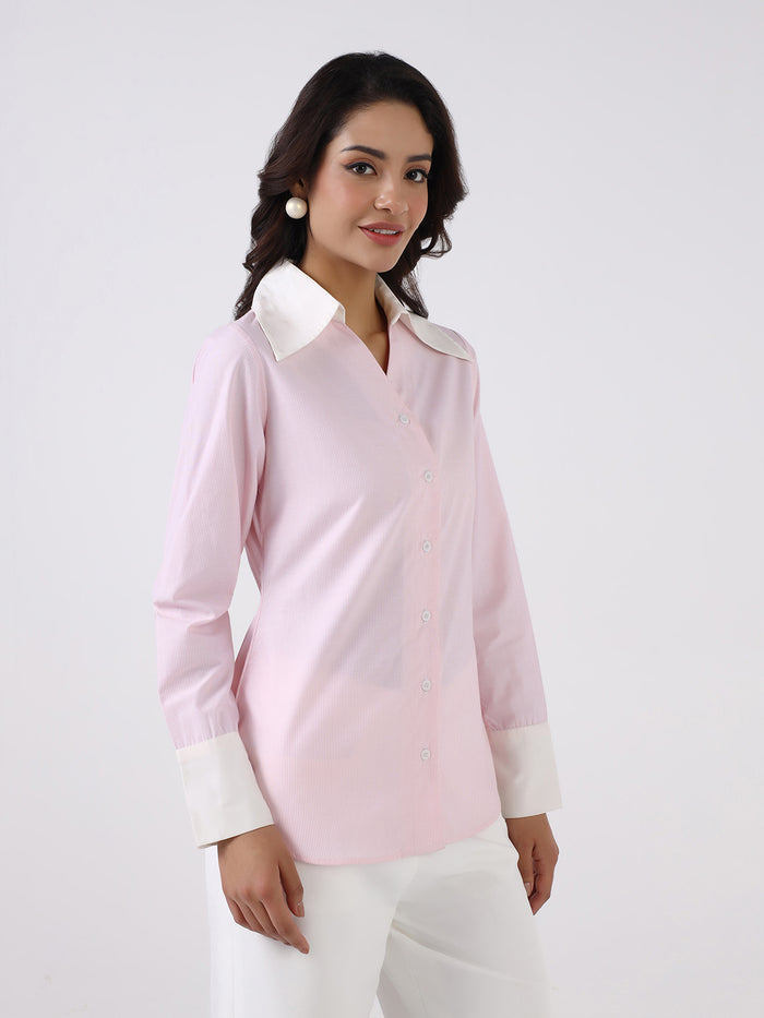 Women Pink Tailored Shirt