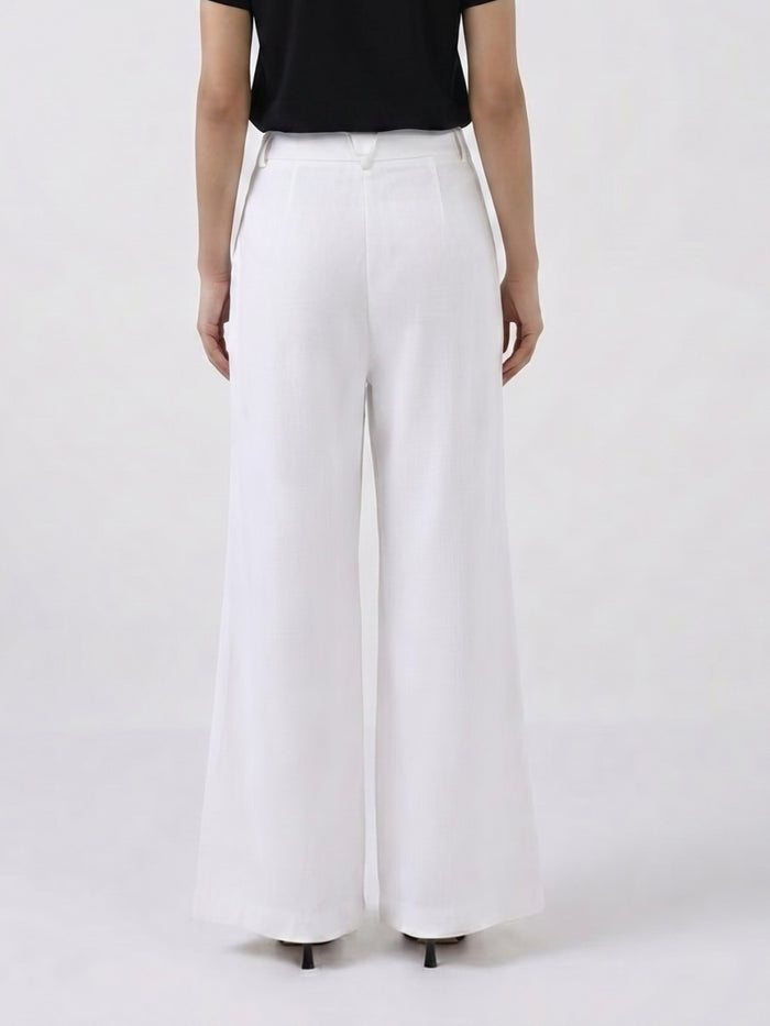 Women White High-Rise Trousers