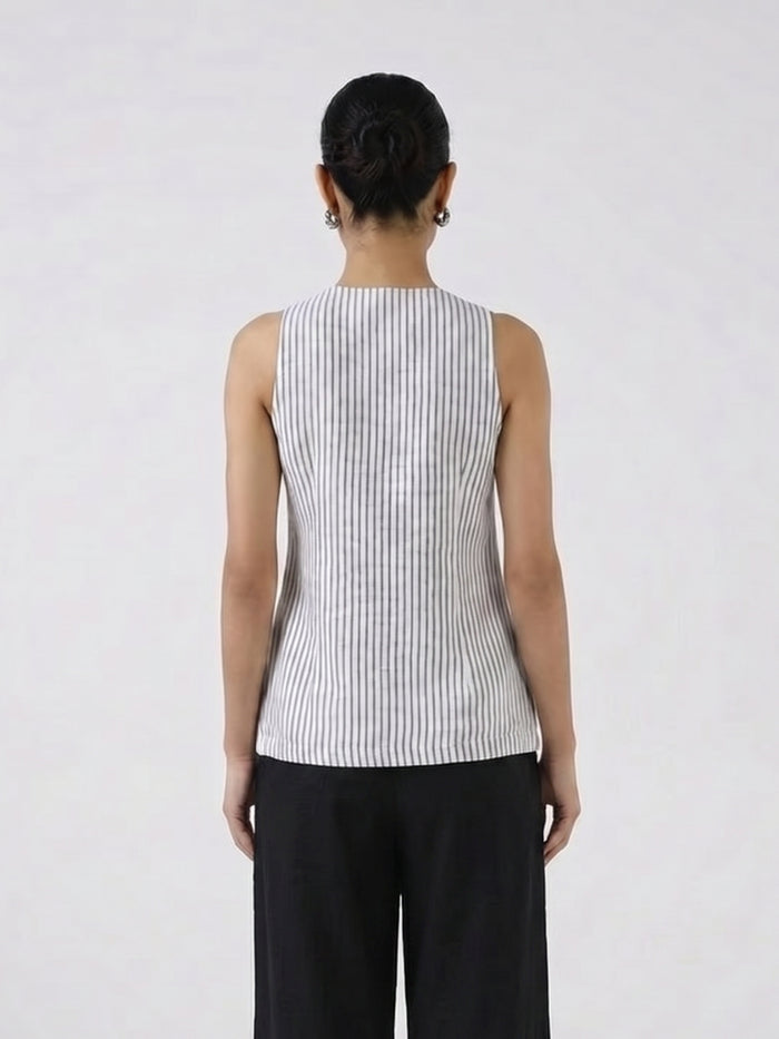 Women White Sleeveless Top