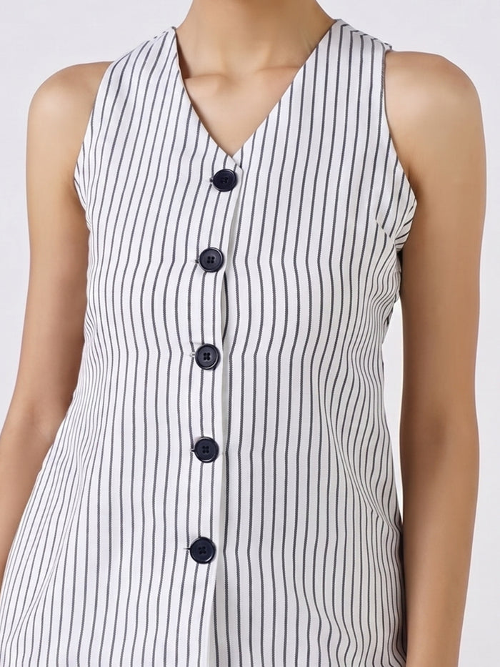 Women White Sleeveless Top
