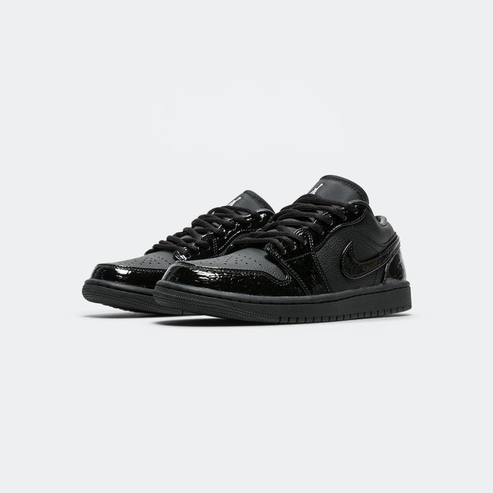 Womens Air Jordan 1 Low SE - Black/White-Metallic Silver