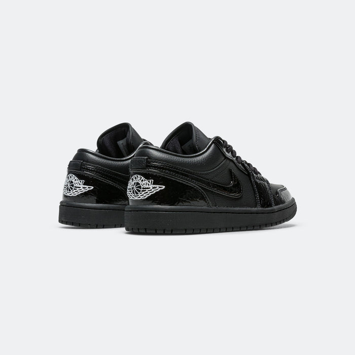 Womens Air Jordan 1 Low SE - Black/White-Metallic Silver