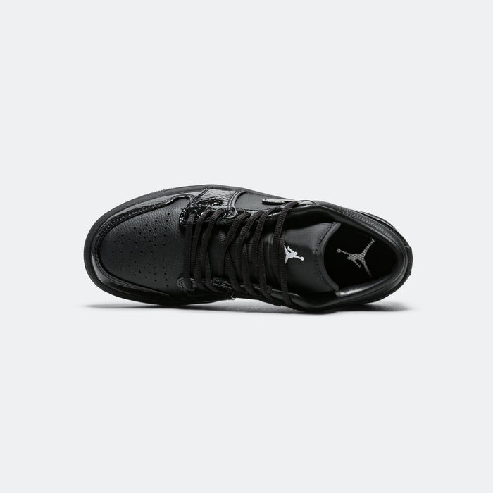 Womens Air Jordan 1 Low SE - Black/White-Metallic Silver