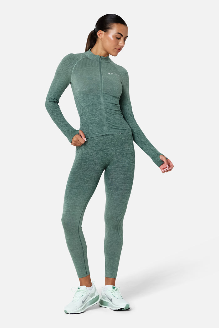 Womens Evocurve Seamless Jacket Set - Aloe Frost