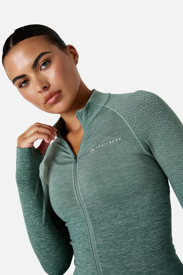 Womens Evocurve Seamless Jacket Set - Aloe Frost