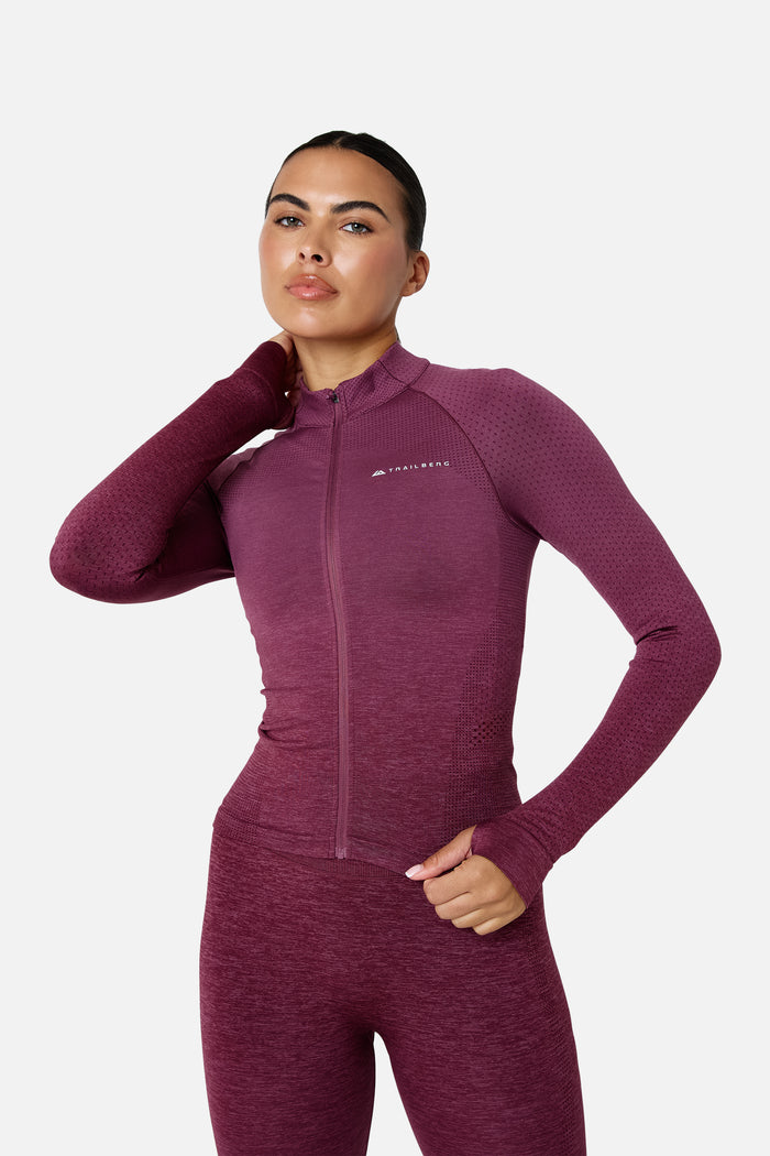 Womens Evocurve Seamless Jacket Set - Mineral Blush