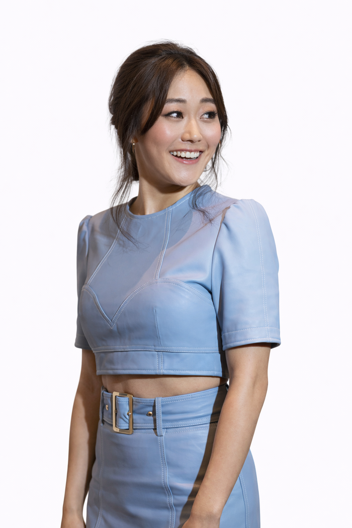 Women’s Genuine Lambskin Leather Crop Top