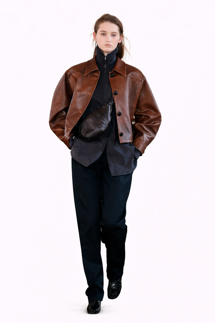 Women’s Genuine Leather Baggy Jacket