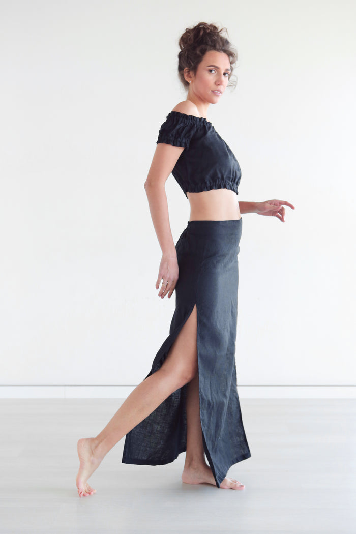 Women’s Linen Skirt SENNA in Black