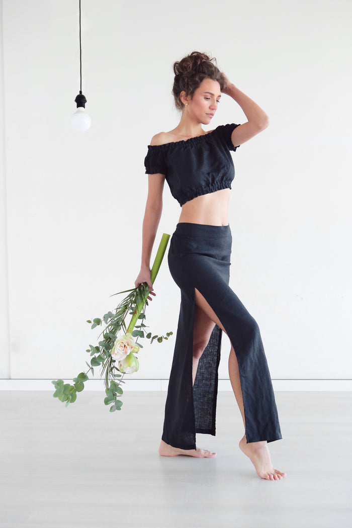 Women’s Linen Skirt SENNA in Black