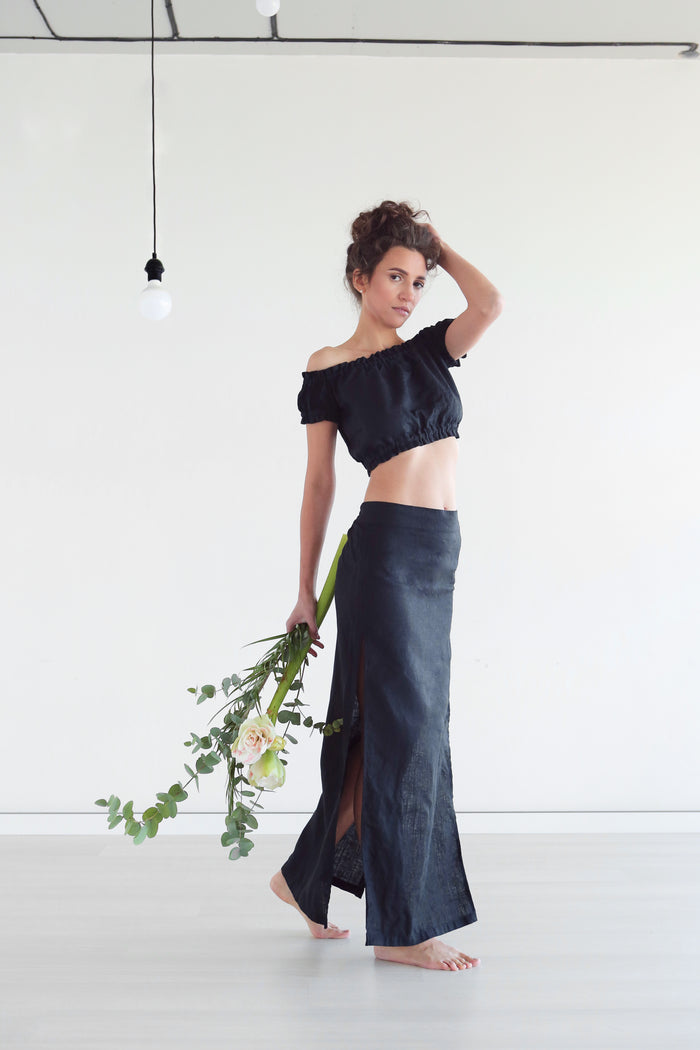 Women’s Linen Skirt SENNA in Black