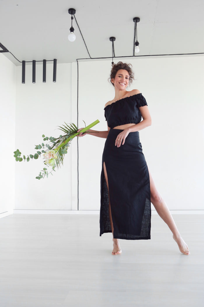 Women’s Linen Skirt SENNA in Black