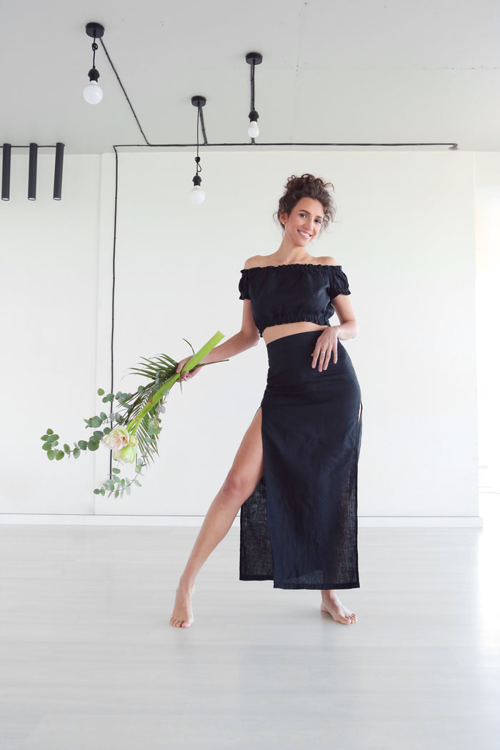 Women’s Linen Skirt SENNA in Black
