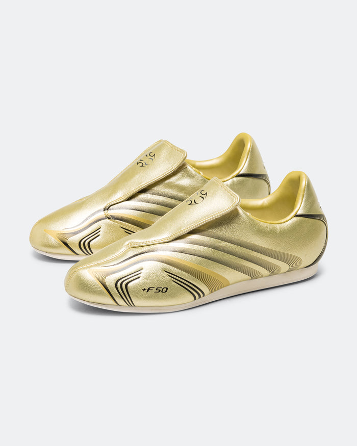Womens Taekwondo F50 - Gold Metaliic/Core Black-Off White