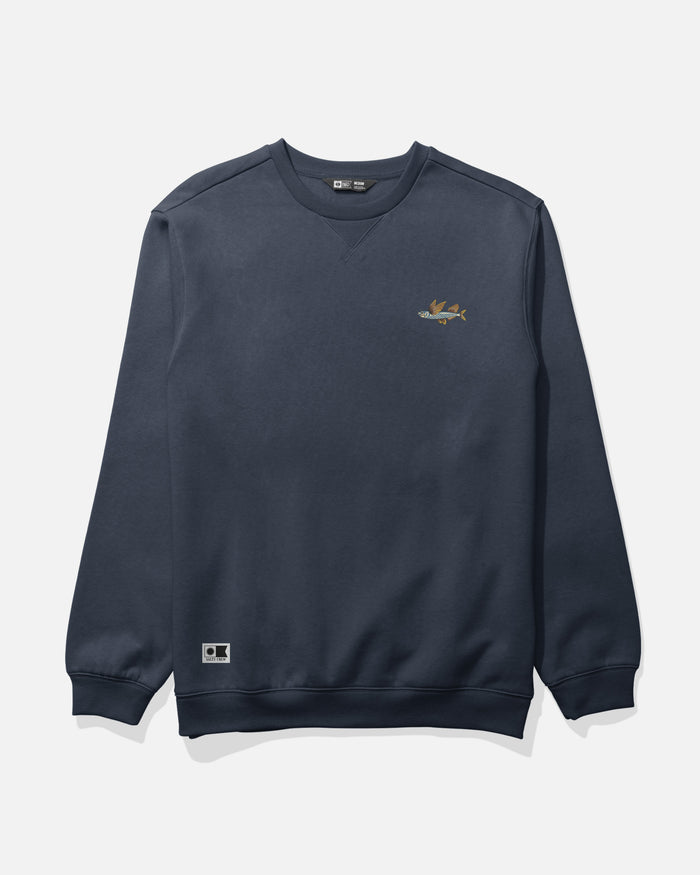 Worn In Crew Fleece - Navy