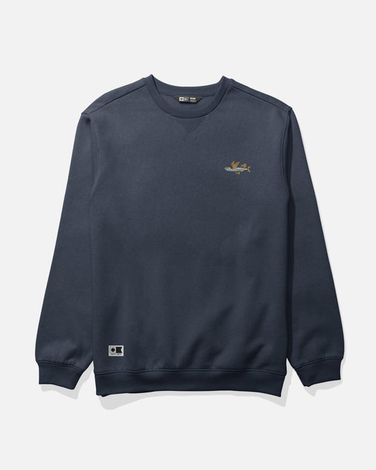Worn In Crew Fleece - Navy