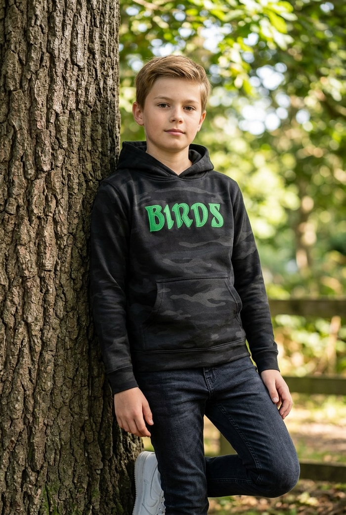 Youth Black Camo Pullover Hoodie